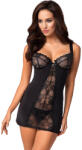Obsessive Heartina - hálóing és tanga (fekete) (93066200005) - sexshopcenter