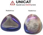  Pandantiv Agata Dungata Druzy Colorat Picatura cu Gaura - 70-72 x 62-65 x 11-15 mm