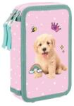 KARTON P+P Penar fete cu două compartimente, model Dogs, roz - Oxybag Penar