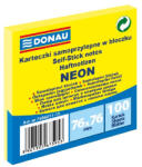 Donau Öntapadós jegyzettömb DONAU 76x76 mm 100 lap neon sárga (U7586011-11) - fotoland