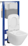 Cersanit Set vas wc suspendat Larga CleanOn cu capac soft close si rezervor incastrat C22 Aqua 50 (S701-801)