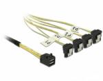 Delock Kábel (85685) Mini SAS HD SFF-8643 | 4 x SATA 7 Pin, ívelt, 1m. | 85685 (85685)
