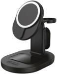 Otterbox 3-in-1 Magnetic MagSafe Wireless Charging Station - тройна поставка (пад) за безжично зареждане за iPhone с Magsafe, Apple Watch, AirPods и Qi съвместими устройства (черен)