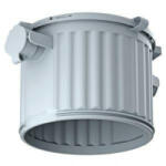 Kaiser 1281-00 HaloX 100 lámpadoboz LED és halogén lámpákhoz beton zsaluzatba, 2 db M20/25 bevezető nyílás bordás gégecsövekhez. Mélység: 110 mm Átmérő: 130mm (1281-00)