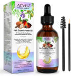 ALIVER Ulei premium 100% Natural, Formula Puternica pentru Cresterea Parului si Tratarea Scalpului cu 11 Uleiuri, Aliver 60 ml