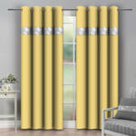 Mondo Italia Függöny a gyűrűk cirkóniával 140x250 cm pasztell sárga