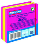 DONAU Öntapadó jegyzettömb DONAU 50x50 mm 250 lap vegyes neon színek rózsaszín (03_00635)