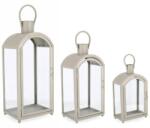 Bizzotto Set 3 felinare metal gri Jillian 18x10x32 cm, 20.5x14.5x43 cm, 24.5x18.5x56 cm (0141347)