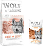Wolf of Wilderness 12 kg Wolf of Wilderness száraz kutyatáp + Explore the Wide Acres csirke 100 g kutyasnack ingyen! - Adult "Great Desert" - pulyka