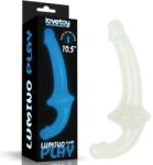 Lovetoy Strap-On Strapless Lumino Play Glow in the Dark, TPE, Alb, 26 cm