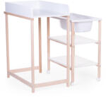 Childhome Set masa de infasat si cadita cu suport Childhome Natural Alb (CH-CHTBNW)