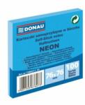 DONAU Bloc notes Donau neon, 76 x 76 mm, albastru, 100 de coli