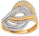 Heratis Forever Hullámokkal és cirkóniákkal díszített arany gyűrű Lexi IZ30505