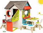 Smoby Căsuță cu bufet de grădină Chef House DeLuxe Smoby spațiu verde de odihnă și grădină în față (SM810221-F)