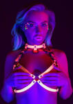 Taboom Glow in the Dark Open Cup Bra Harness S/M