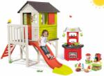 Smoby Házikó pilléreken Pilings House Smoby 1, 5 m csúszdával csengővel és játékkonyha gofrisütővel kávéfőzővel és turmixgéppel (SM810212-C)