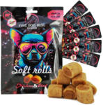  FINE DOG Exclusive Soft Rolls - jutalomfalat kutyáknak csirkével és marhával 5x10g