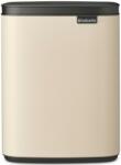 Brabantia Bo Waste Bin hulladékgyűjtő felnyitható, Soft-Close fedéllel, fali/álló, műanyag tartály, 7L - B méret, acél, világos bézs - 234101 (234101)