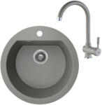 Laveo Dafne szürke szett álló csappal, helytakarékos szifonnal (SRDA_580T) - mosibolt