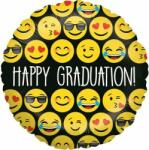 Grabo Balon folie rotund Happy Graduation smile face 46 cm
