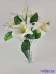  Liliom 5 ágú selyem csokor 32 cm - Ekrü