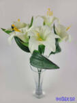  Liliom 5 ágú selyem csokor 32 cm - Krém