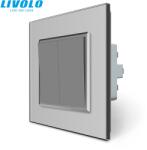 LIVOLO C772K5HS LIVOLO N105 csillár nyomó-dupla impulzuskapcsoló ezüst üvegkerettel (C772K5HS)