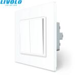 LIVOLO C772K5W LIVOLO 105 csillár kétáramkörös fehér üvegkeretes villanykapcsoló (C772K5W)