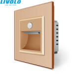 LIVOLO C7726G LIVOLO mozgásérzékelős led lépcsővilágító, irányfény, lábazat világítás, arany kristályüveg (C7726G)