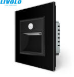 LIVOLO C7726B LIVOLO mozgásérzékelős led lépcsővilágító, irányfény, lábazat világítás, fekete kristályüveg (C7726B)