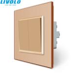 LIVOLO C772K5G LIVOLO 105 csillár kétáramkörös arany üvegkeretes villanykapcsoló (C772K5G)