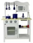 LEAN Toys Bucatarie din lemn pentru copii, cu accesorii de bucatarie, Merida alba, LeanToys, 7684 (GM104169) Bucatarie copii