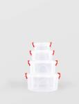 Sterk Plast Set Cutii Alimente Sterk Rotunde Maya 03l, 0.6l, 1.5l, 2.4l (gm48965)