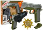 LEAN Toys Set de joaca pentru copii, pistol cu toc, insigna si fluier de armata, LeanToys, 7869 (GM104180)