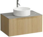 Laufen ARUN Fiókos elem 800, 1 fiókkal, kivágással középen, Piasentina Grigio felülettel csaplyuk kivágással, Világos Tölgy H4161051512501 (H4161051512501)