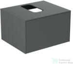 Ideal Standard CONCA 60, 2x50, 5 cm-es 1 fiókos szekrény kivágott lappal, mosdó nélkül, mattantracit T3928Y2 (T3928Y2)