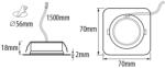 UltraLux SPOT LED INCASTRABIL, patrat, SMD2835, 3W, 12VDC, 4200K, lumina neutra, IP44 (LMLS12342CH)