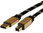 Roline Cable USB2.0 A-B, 1.8m, Gold, Roline 11.02. 8802 (11.02.8802)