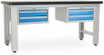 Rauman Műhelyasztal Solid MDF-22, 180 cm, 2x függő doboz, fekete