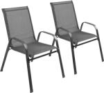 TEMPO KONDELA Kerti rakásolható szék, 2 db-os szett, szürke, ALDIA