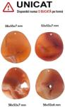  Pandantiv Carneol Druzy Picatura cu Gaura - 53-58 x 53-55 x 7-8 mm