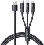 Mcdodo CA-5790 3in1 USB la USB-C / Lightning / Micro-USB 1, 2 m Negru (37721) - pcone