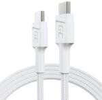 Green Cell Cablu de date Green Cell PowerStream, USB-C - USB-C, 120cm, Power Delivery 60W, Alb (KABGC30W)