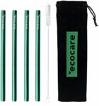 Ecocare Maxi Környezetbarát fém szívószál, zöld, 21, 5×0, 6 cm, 4 db
