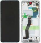 Samsung GH82-26036B Gyári Samsung Galaxy S21 Ultra AMOLED kijelző érintővel Ezüst (Phantom Silver) kerettel előlap (GH82-26036B)