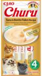 INABA Churu Tuna with bonito flakes 4x14g tonhal és bonitópehely macskáknak