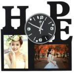 Gardenet Kreatív falióra, "HOPE", 2 db képkerettel, fekete (S129A)