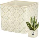 KOTARBAU Ghiveci ceramic vintage pentru flori plante 13x13 cm - Culoare crem (R053)