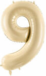 PartyDeco S. r. o 9. szám, bézs, fólia lufi, 72 cm