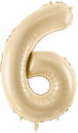 PartyDeco S. r. o 6. szám, bézs, fólia lufi, 72 cm